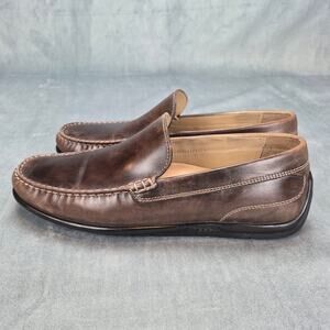 Ecco Men's Size 9 Classic Moc 2.0 Brown Leather Driving Venetian Loafers